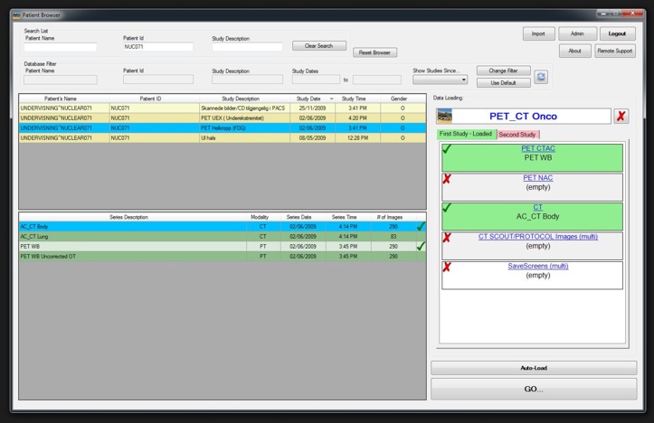 Oasis Patient browser with loaded data